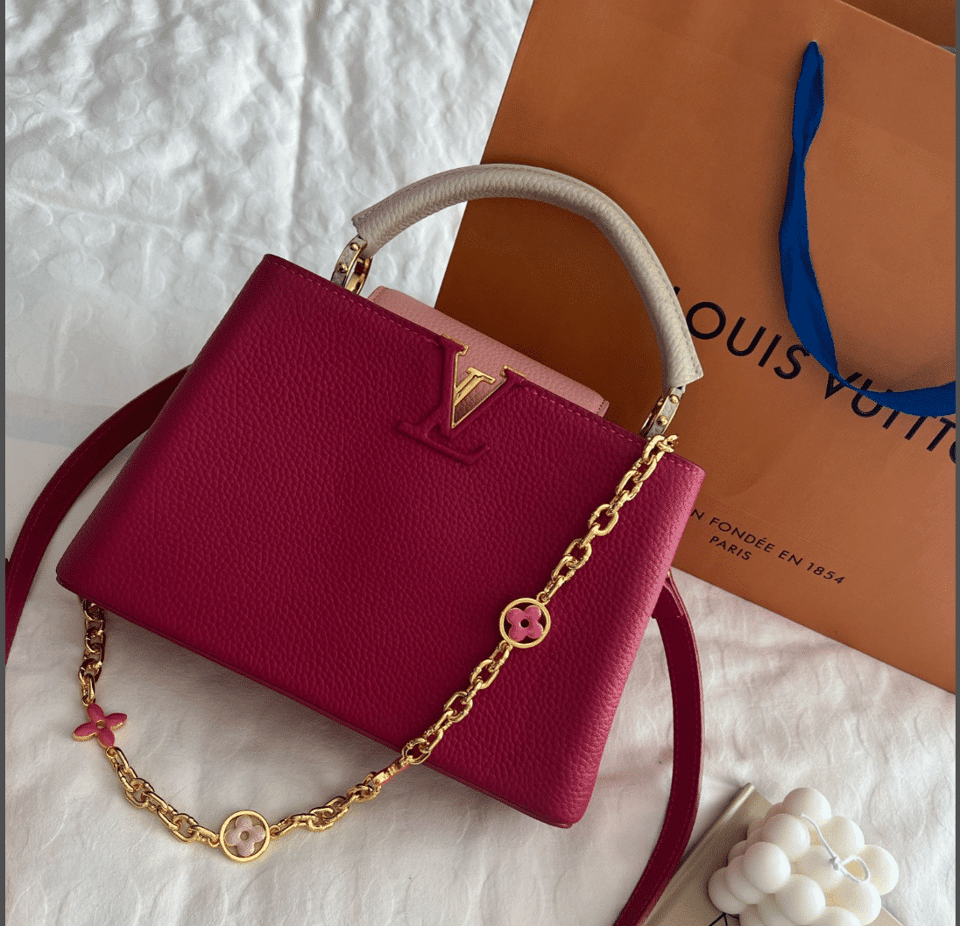 Louis Vuitton Capucines Taurillon Cowhide Dark Pink 27Cm M20845 view 9