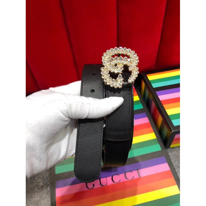 Gucci 40mm Leather Belt With Double G Buckle 582100 view 7