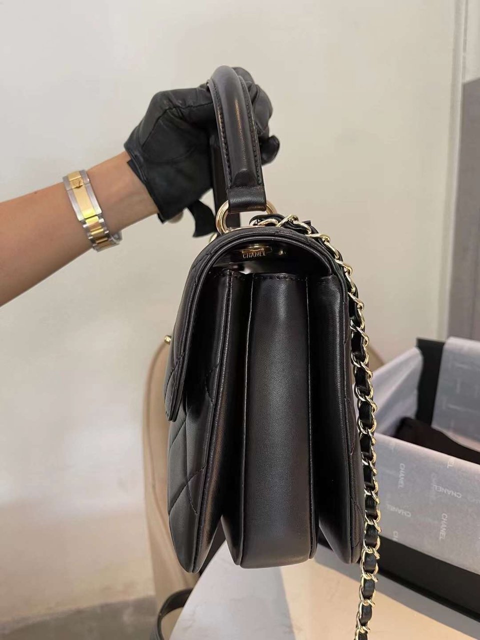 Chanel Cc Trendy Bag Black 25Cm view 6