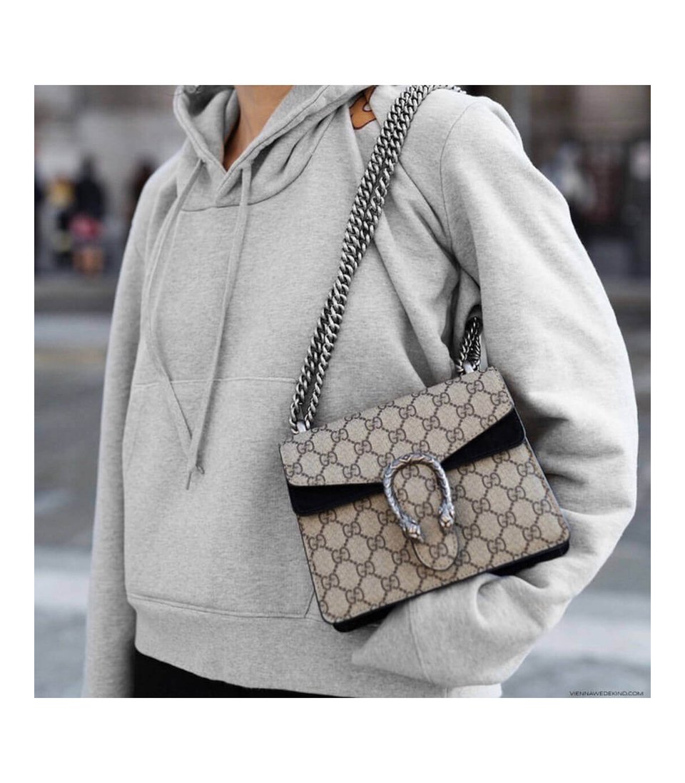 Gucci Dionysus GG Supreme Mini Bag Black 20cm view 3