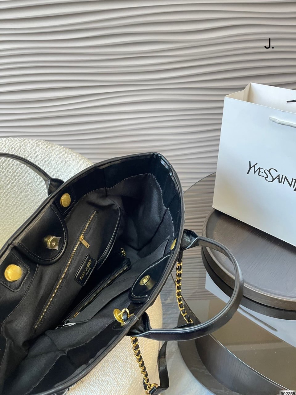 Saint Laurent Shopping Tote Bag Black 40Cm view 3