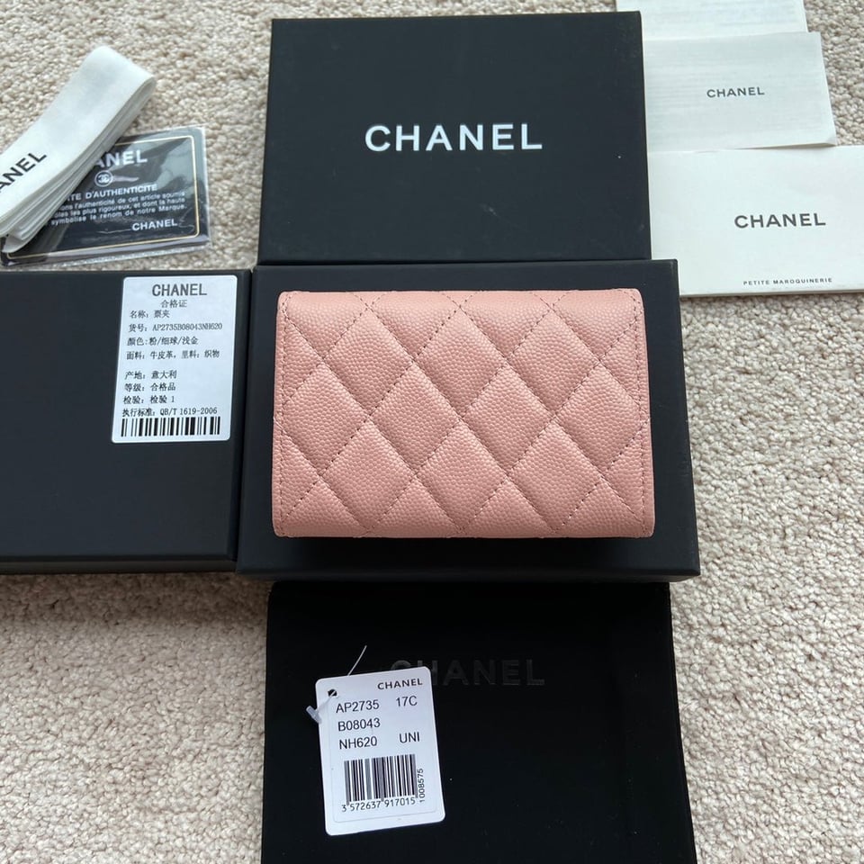 Chanel Small Wallet 11Cm Black Caviar Light Gold Leather Hardware view 10