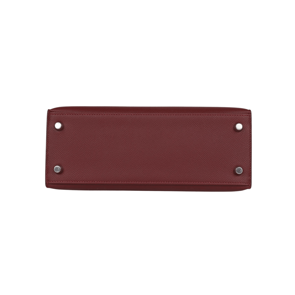 Hermes Kelly 25 Bag In Burgundy Epsom Leather For Women 25cm/10in view 7