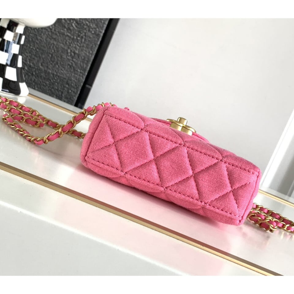 Chanel Jersey Quilted Nano Kelly Shopper Pink Bag 13cm view 7