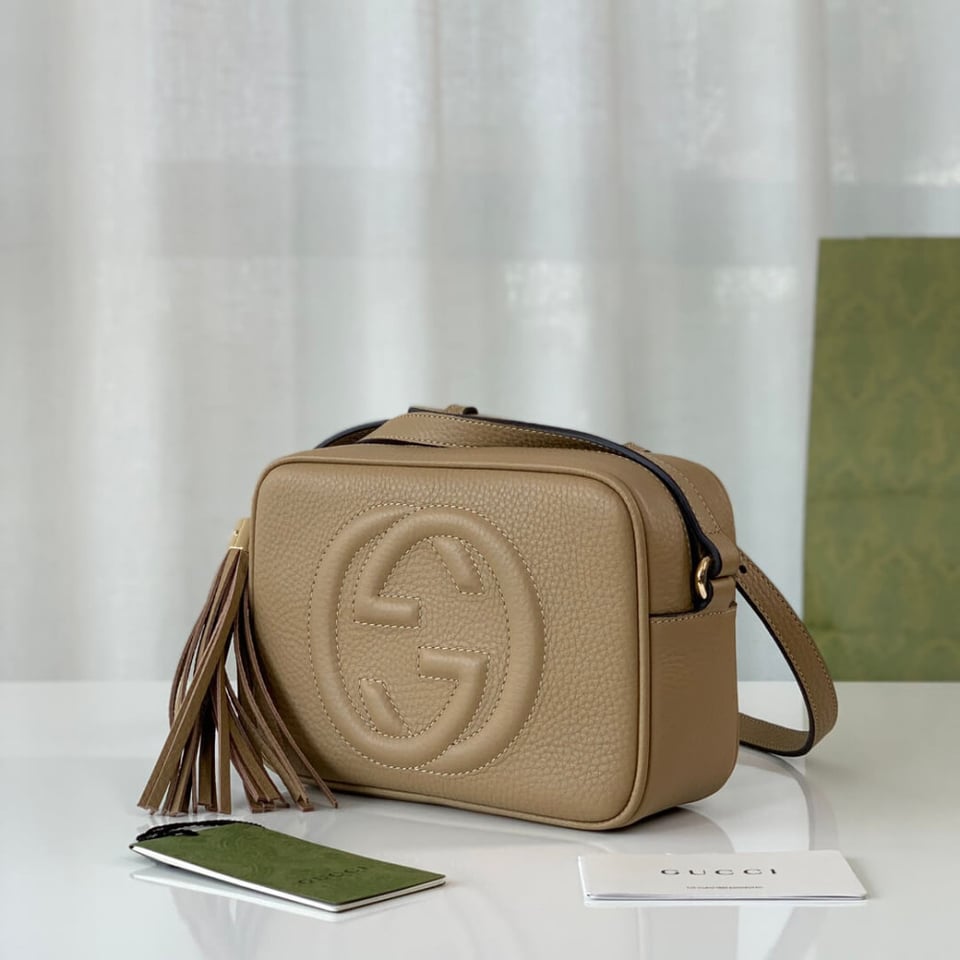 Gucci Soho Small Leather Disco Bag Apricot view 11