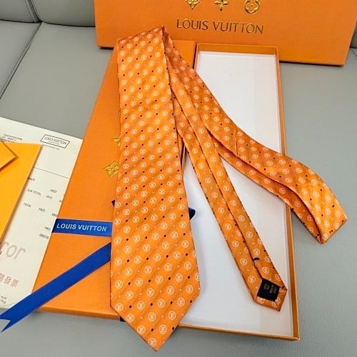 Louis Vuitton Orange Monogram Polka Dot Canvas Tie For Men view 5