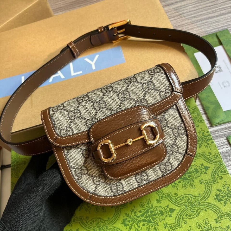 Gucci GG Supreme Horsebit 1955 Rounded Belt Bag view 7