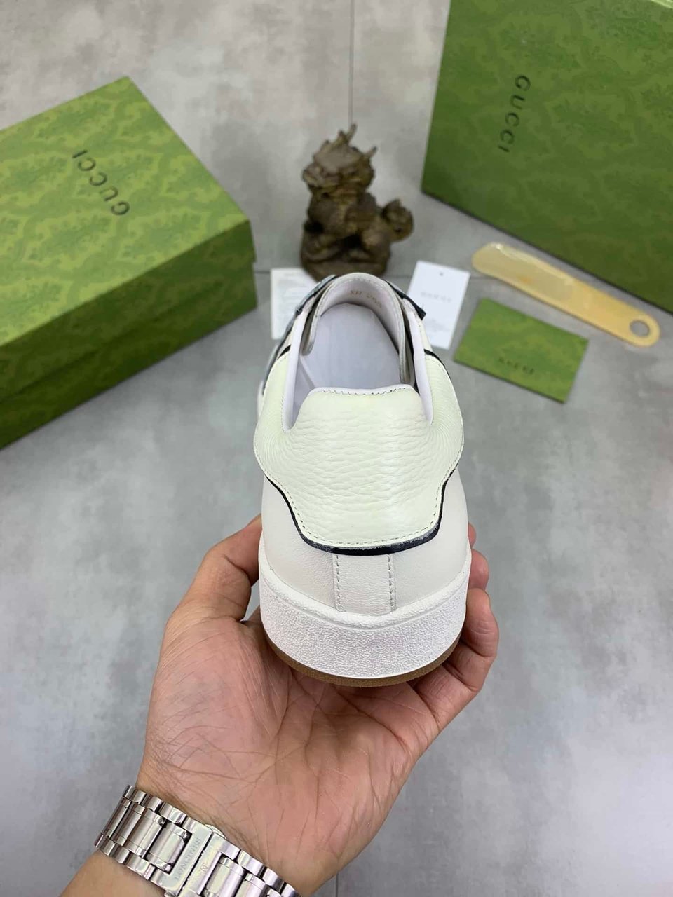 Gucci Classic Fashion Sneaker With Edge White view 4
