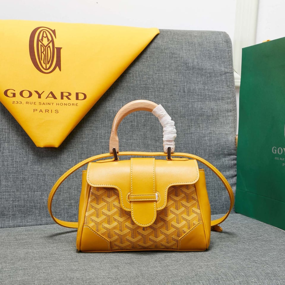 Goyard Saigon Souple Mini Bag Yellow Canvas 20cm view 7