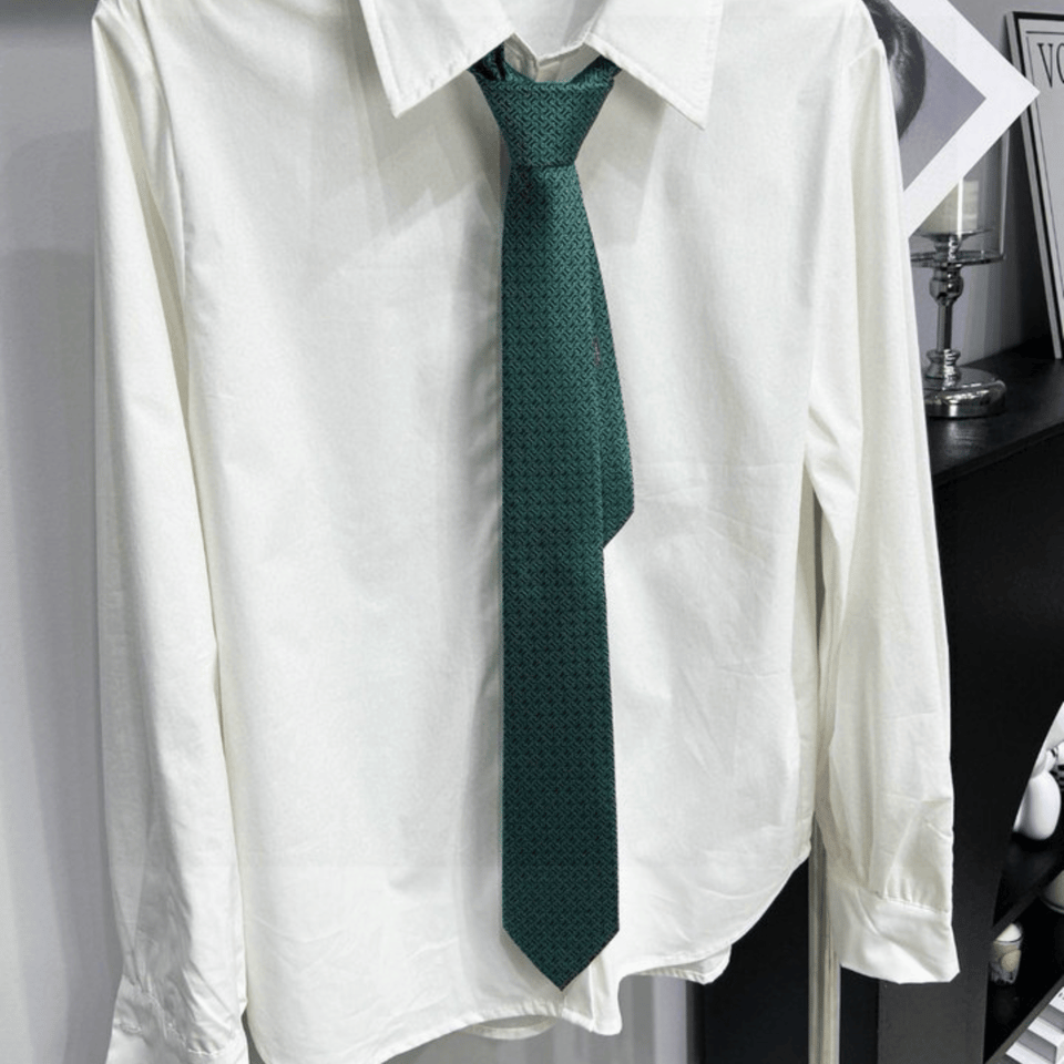 Hermes Green Pattern Canvas Tie For Men view 6