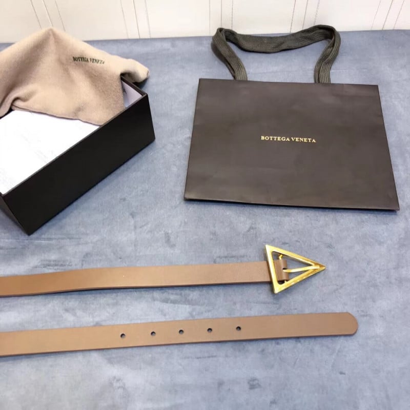 Bottega Veneta Triangle-Buckle 20mm Leather Belt 609275 view 7
