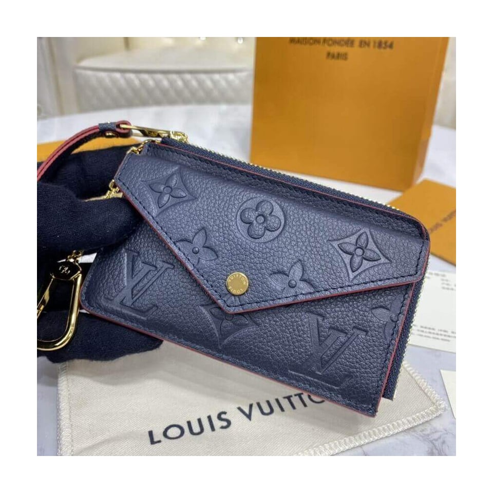 Louis Vuitton Monogram Empreinte Card Holder Recto Verso Blue view 4