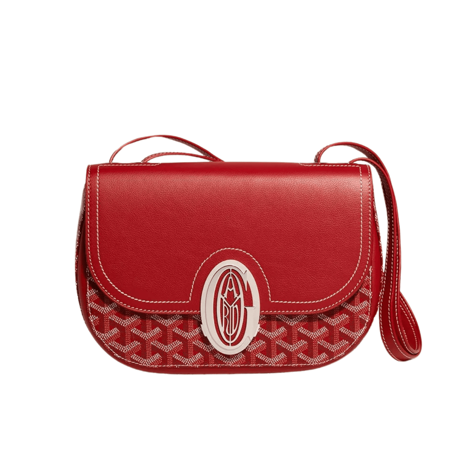 Goyard 233 Bag 25 Cm Classic Red Calfskin And Goyardine Canvas view 2