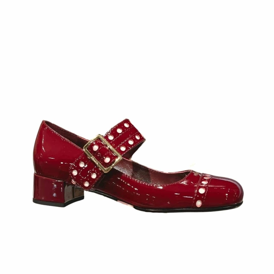 Prada Patent Leather Mary Jane Pumps Red view 2