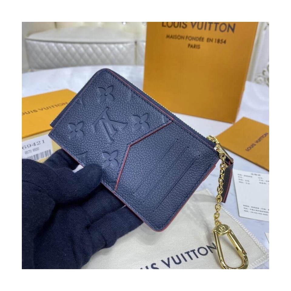 Louis Vuitton Monogram Empreinte Card Holder Recto Verso Blue view 5