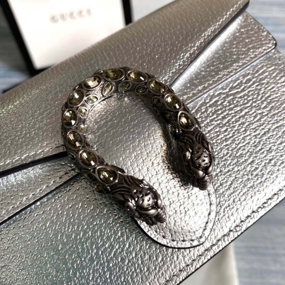 Gucci Dionysus Super Mini Bag in Silver view 7