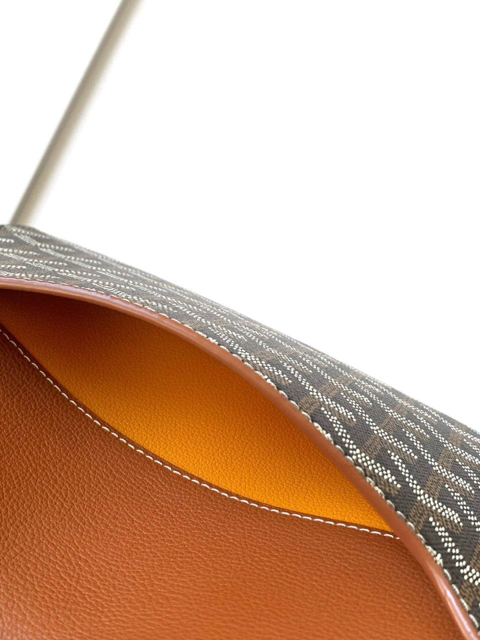 Goyard Chypre Wallet-Pouch 21 Cm Black Goyardine Canvas And Tan Calfskin view 8