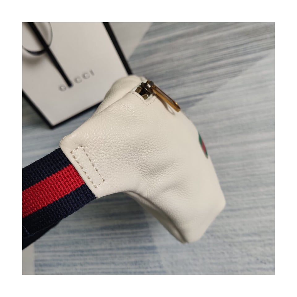 Gucci Print Leather Belt Bag White view 7