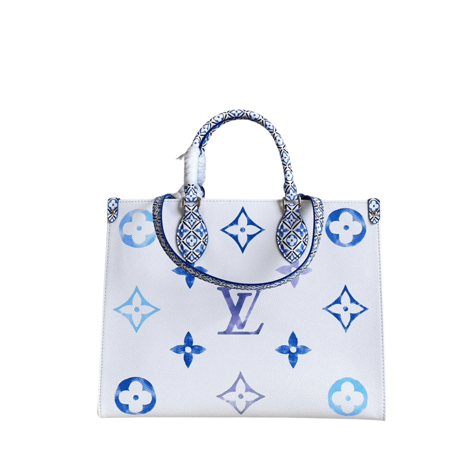 Louis Vuitton Onthego Handbag Blue Monogram Pattern 35cm/13.8in view 2
