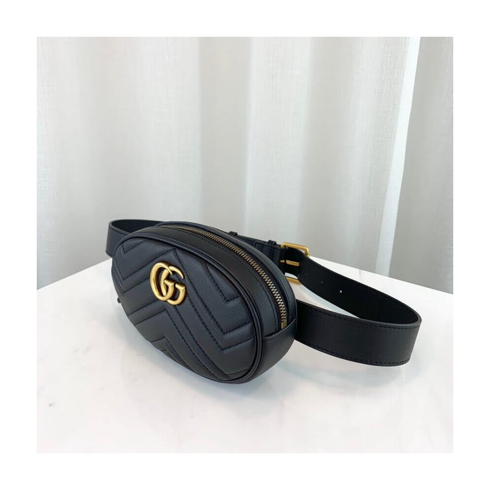 Gucci GG Marmont Matelasse Leather Belt Bag Black view 11