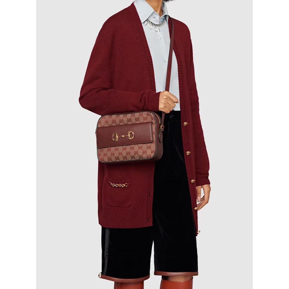 Gucci Horsebit 1955 Small Bag in Burgundy view 4