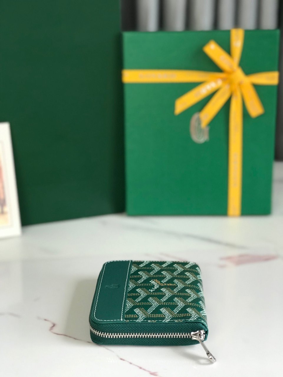 Goyard Matignon Mini Wallet 11 Cm Green Goyardine Canvas And Calfskin view 6