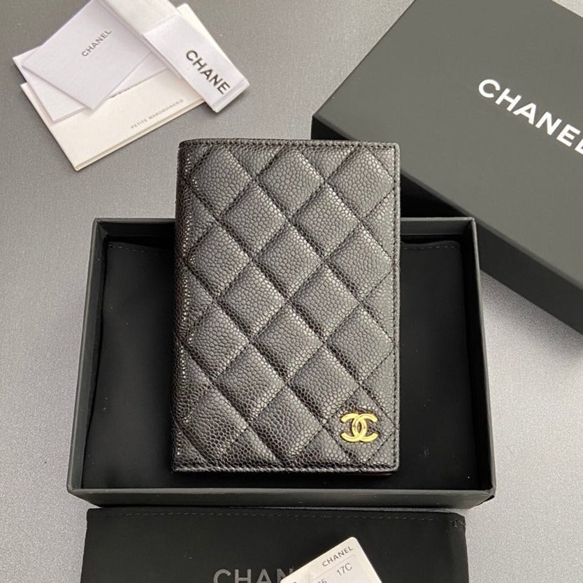 Chanel Passport 10Cm Black Cavair Gold Hardware view 2