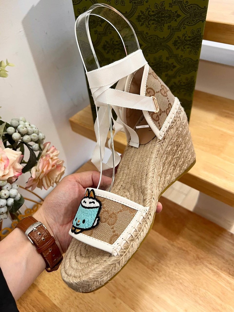 Gucci Women’S Gg Espadrille With Patch ?737511 Fabor 9741 view 5