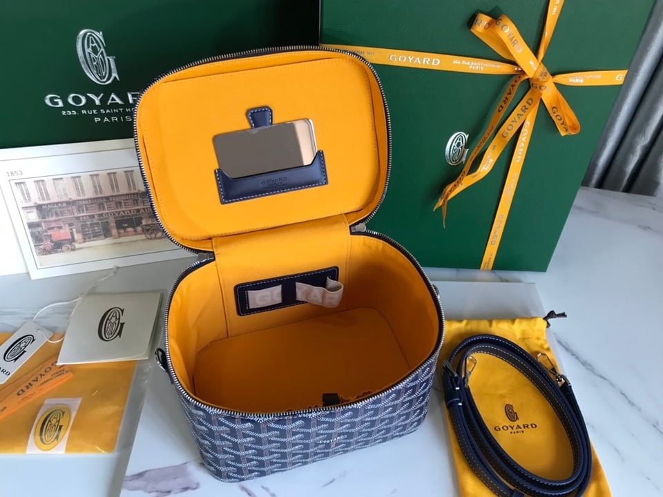 Goyard Muse Vanity Case 20 Cm Navy Blue Goyardine Canvas view 10
