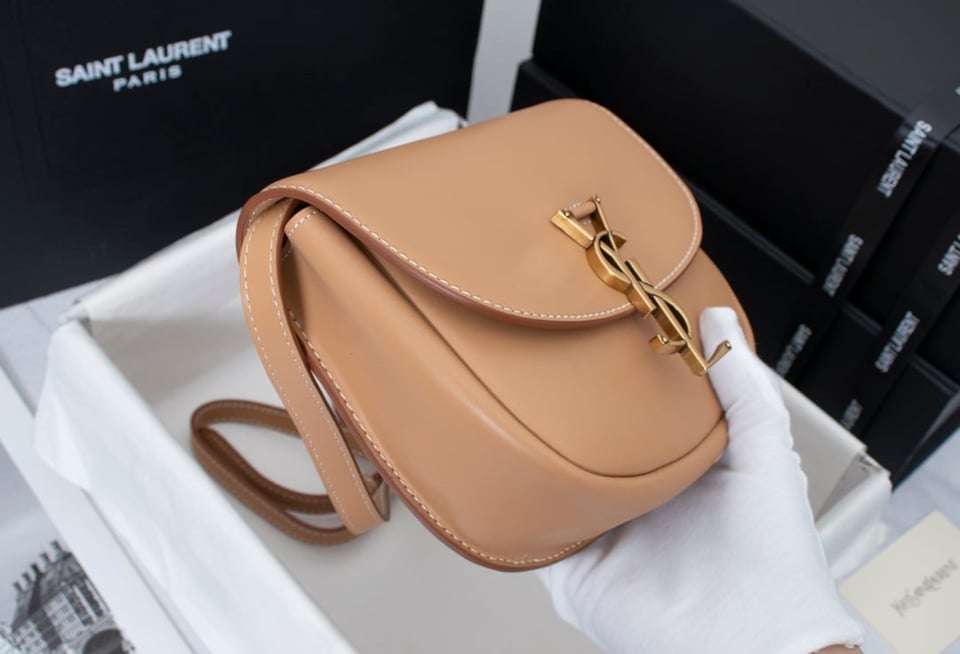 Saint Laurent Kaia Small Smooth Leather Beige view 5