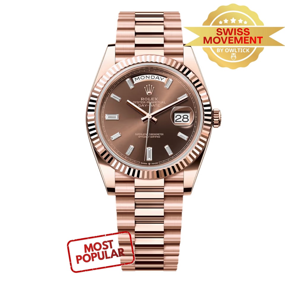 [Superclone] Rolex Day-Date 40mm Chocolate Dial Fluted President 228235