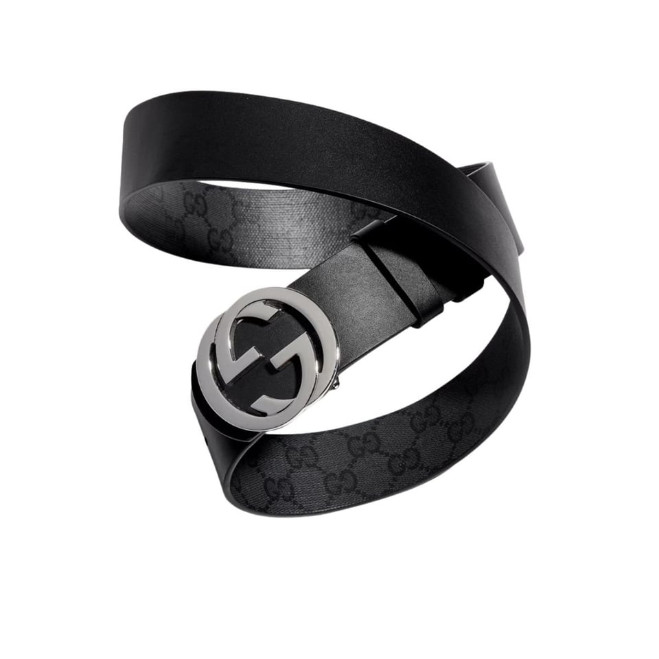 Gucci Reversible Belt With Interlocking G Buckle Black Canvas 876356 AAGRL 1000 view 5