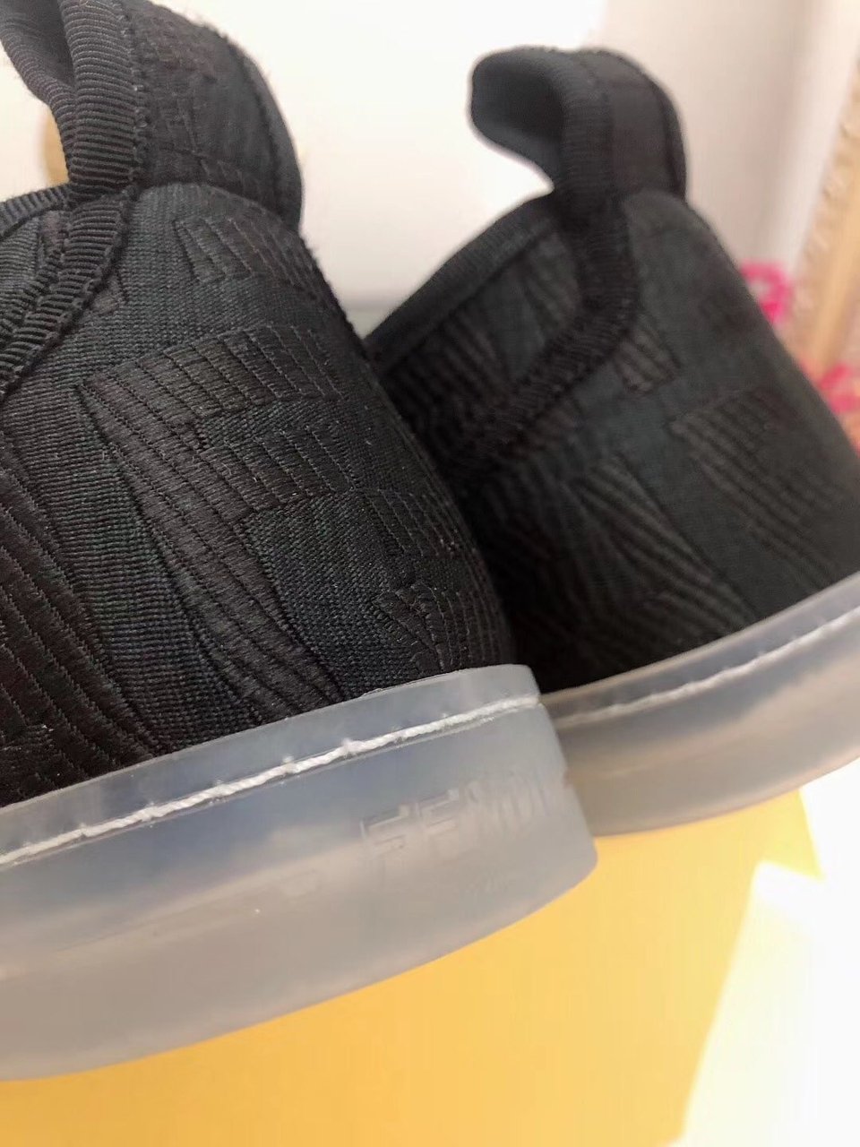 Fendi Corda Low Top Sneaker Tess Canvas Black view 3