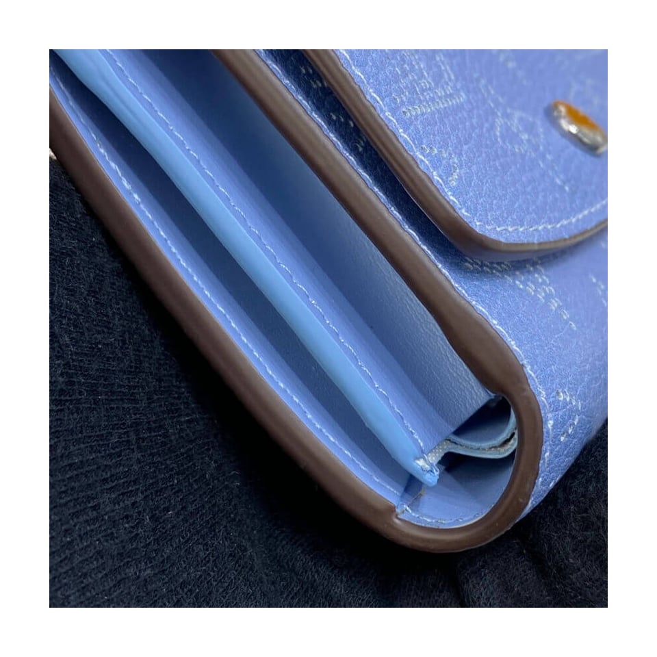 Louis Vuitton Iris Compact Wallet in Blue Gradient Mahina Perforated Leather view 5