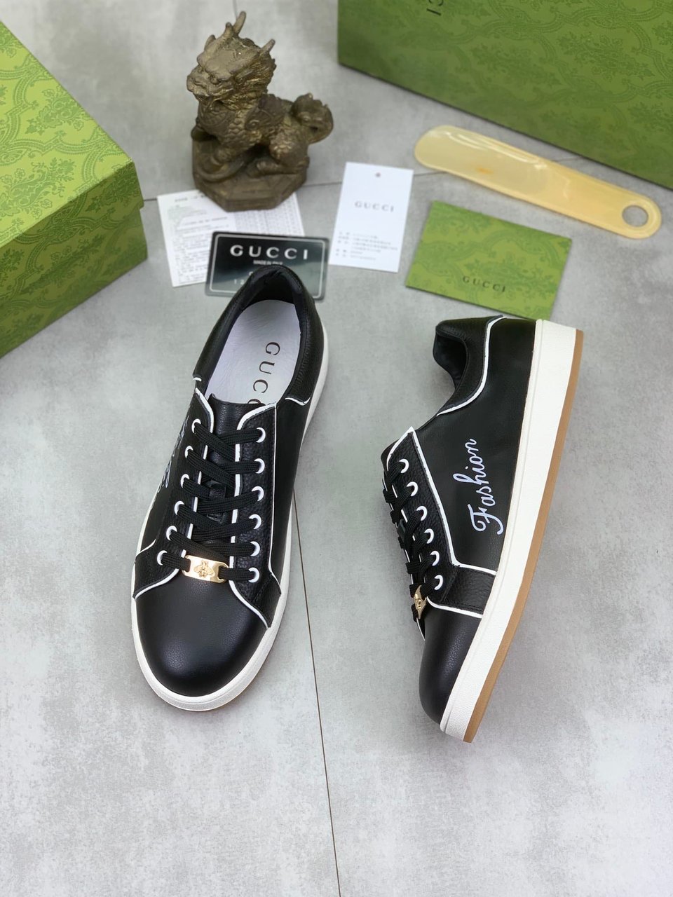 Gucci Classic Fashion Sneaker With Edge Black view 8