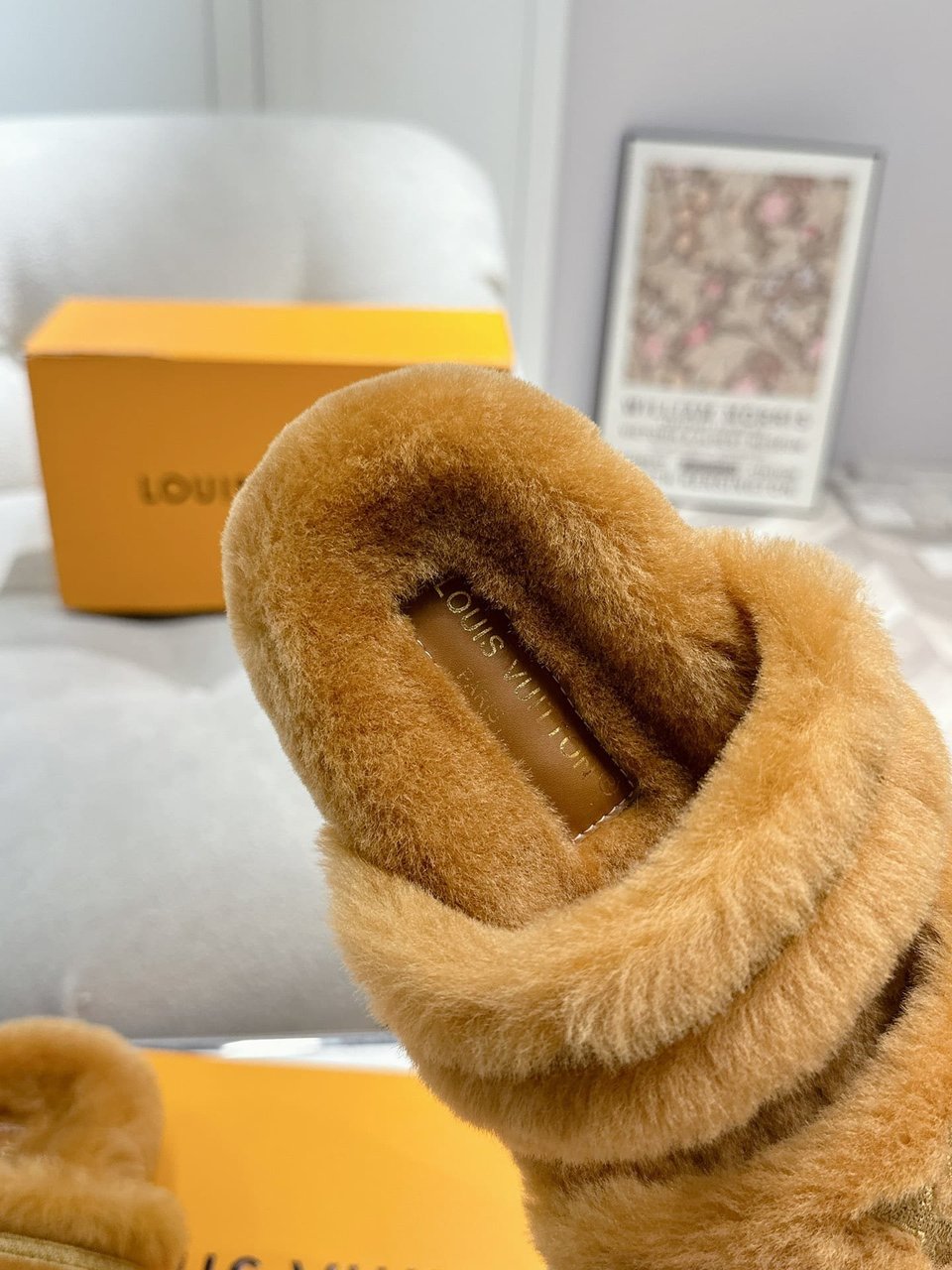 Louis Vuitton Lv Sunset Flat Comfort Mule Shearling Brown view 6