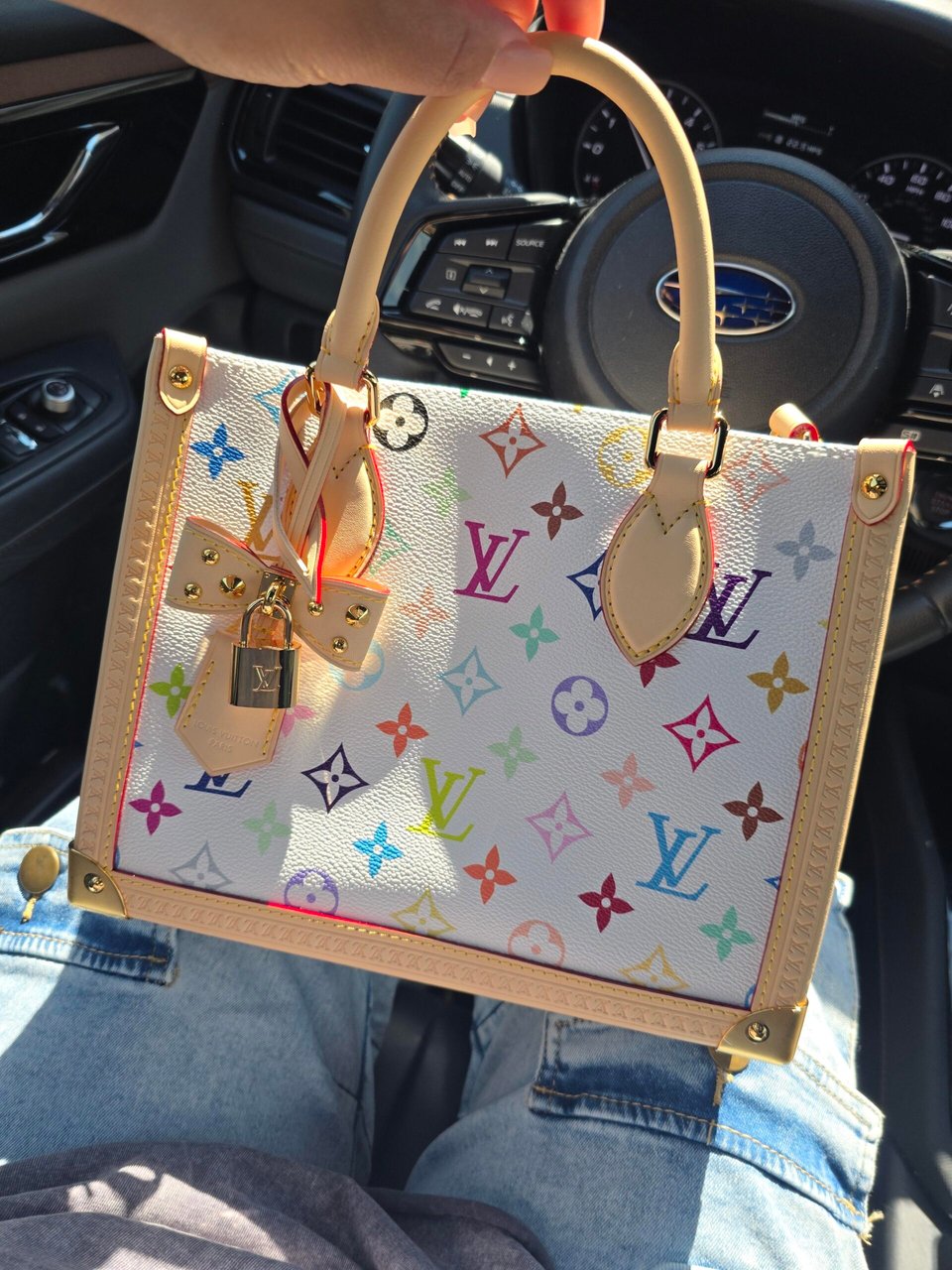 Louis Vuitton OnTheGo PM LV x TM Bag White Multicolore 25cm M27580 view 11