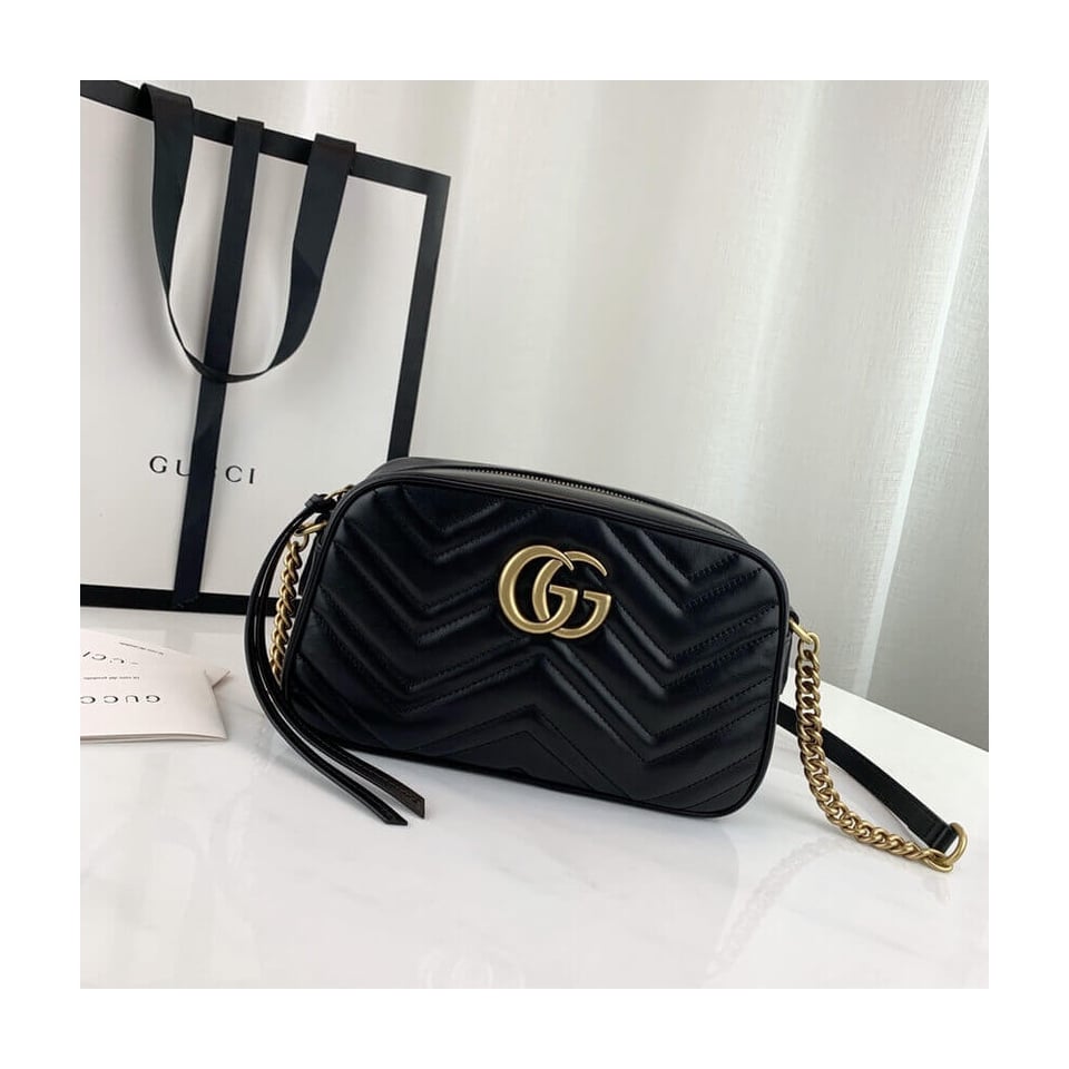 Gucci GG Marmont Small Shoulder Bag Black 24Cm view 5