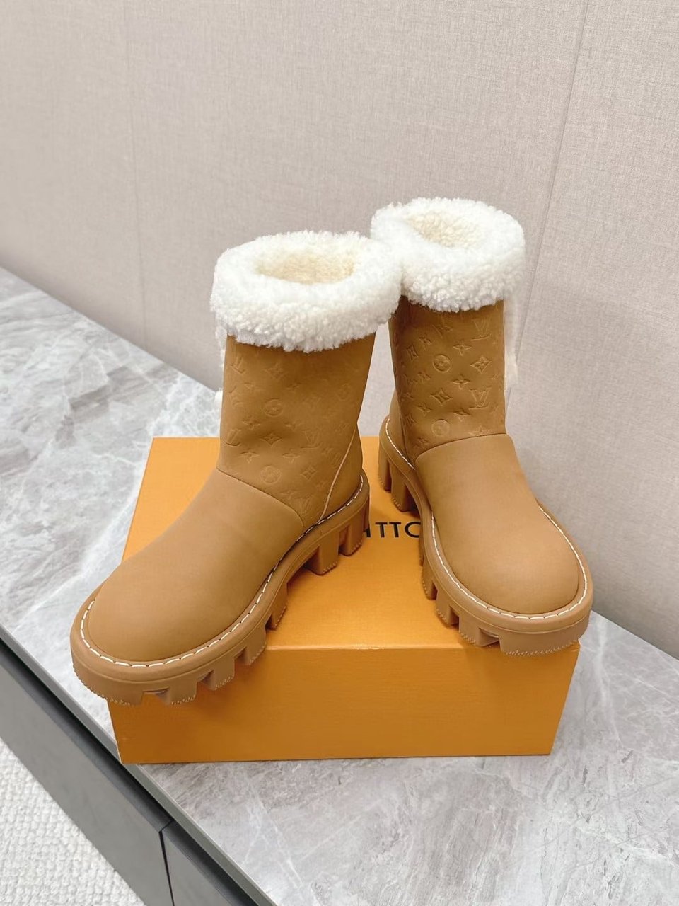 Louis Vuitton Ankle Boots In Bronze Brown view 5