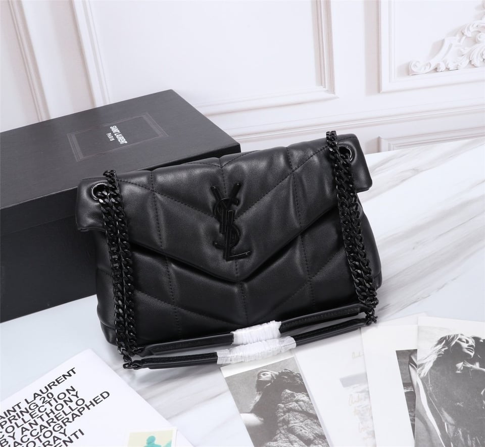 Saint Laurent Puffer Small Chain Bag In Quilted Black Noir view 11