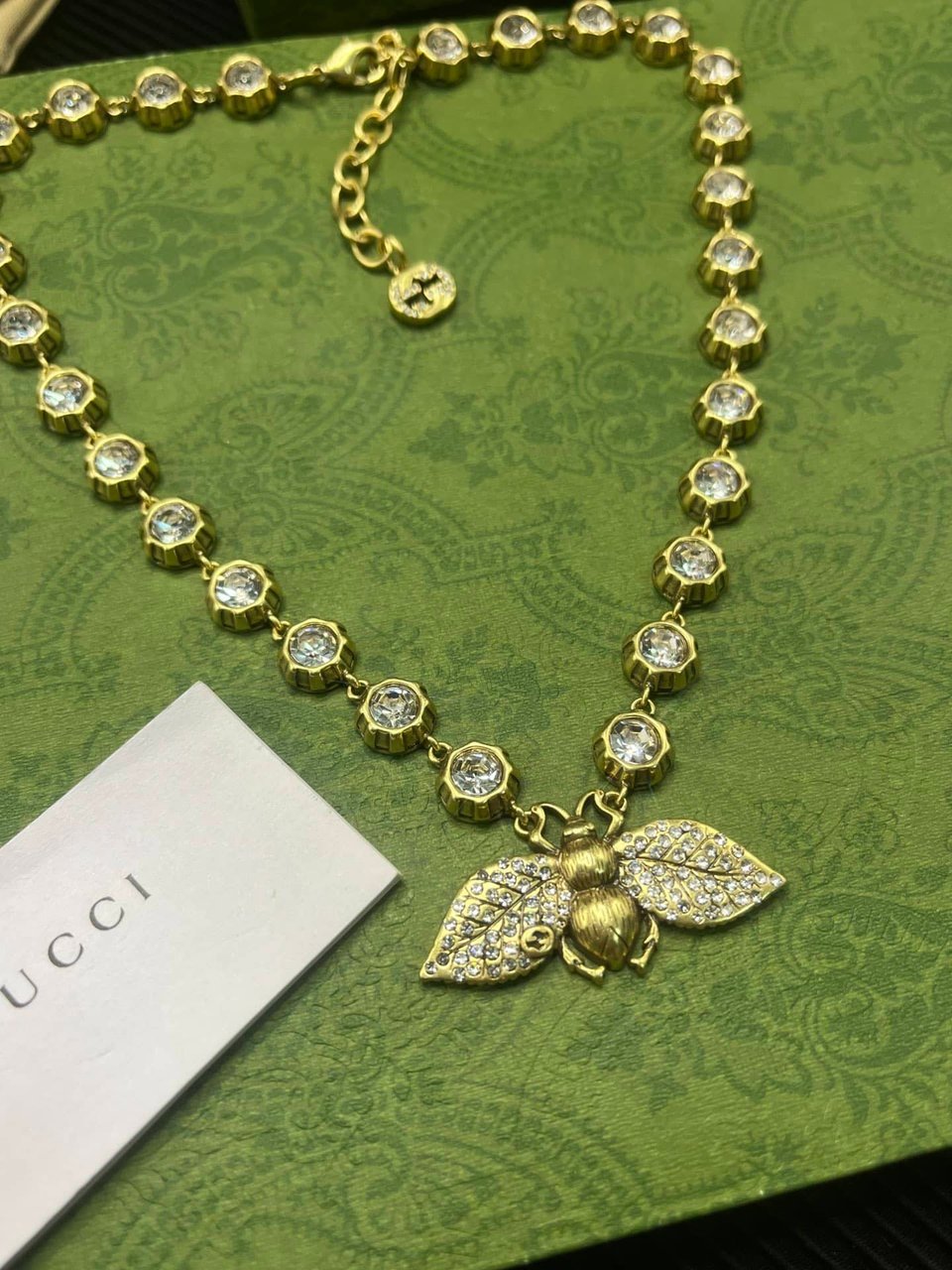 Gucci Bee Necklace With Crystals In Gold ‎629989 J1D50 8062 view 2