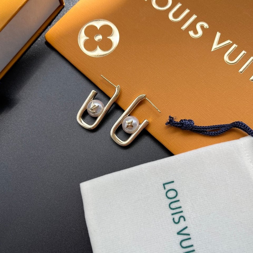 Louis Vuitton My Lv Chain Pearls Earrings Gold M01451 view 2