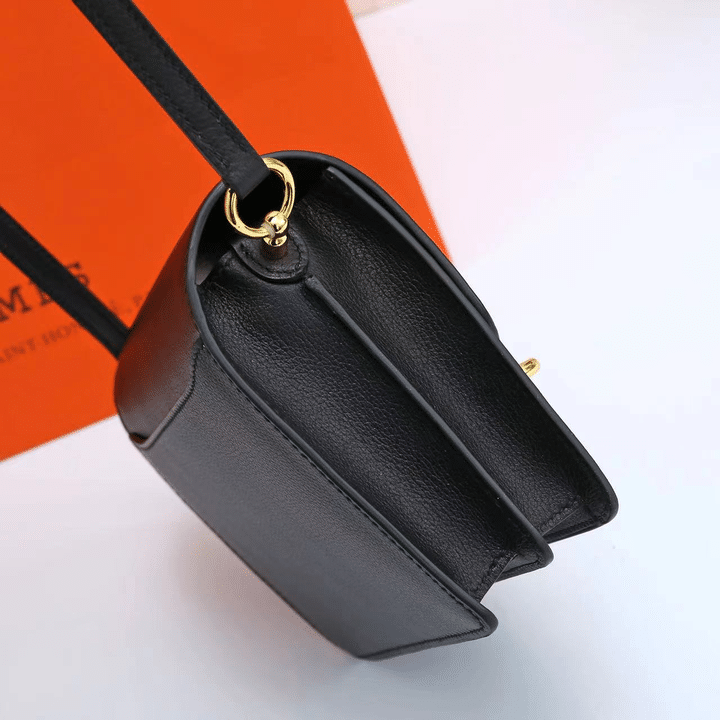 Hermes Shiny Alligator Mini Roulis Permabrass Hardware Black 18Cm view 5