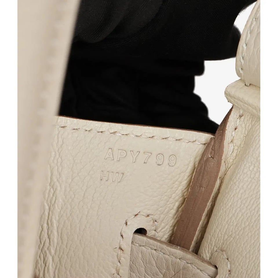 Hermes Birkin 25Cm White Togo Leather Gold Hardware 237490 view 4