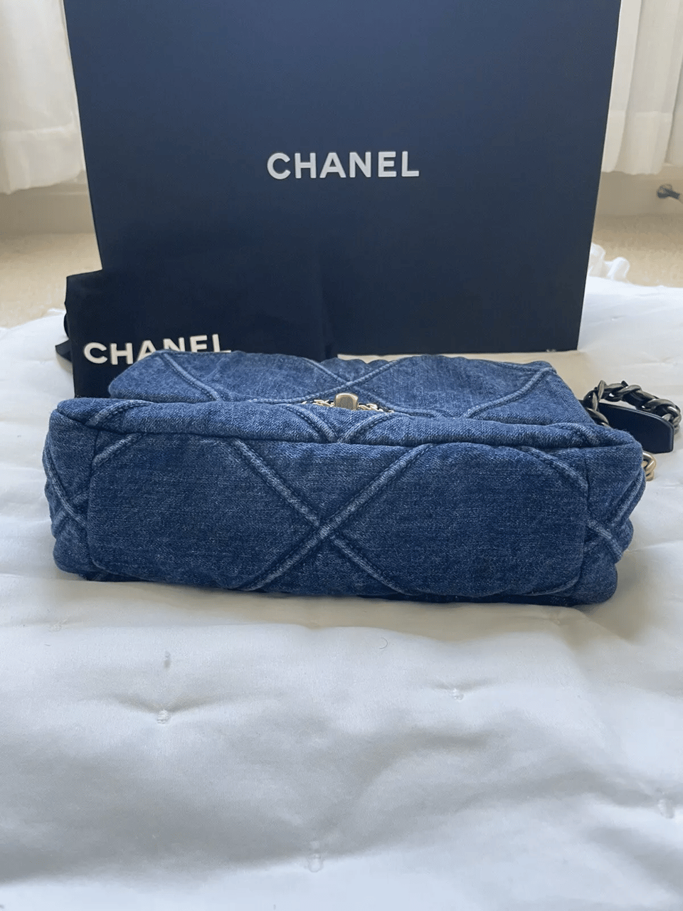 Chanel 19 Flap Denim Bag Blue 26cm/10.2in view 10