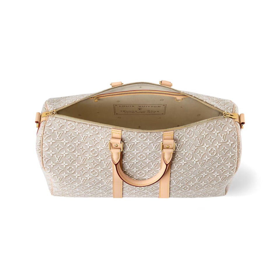 Louis Vuitton Keepall Bandoulière Bag Beige Pepper 45cm M29670 view 4