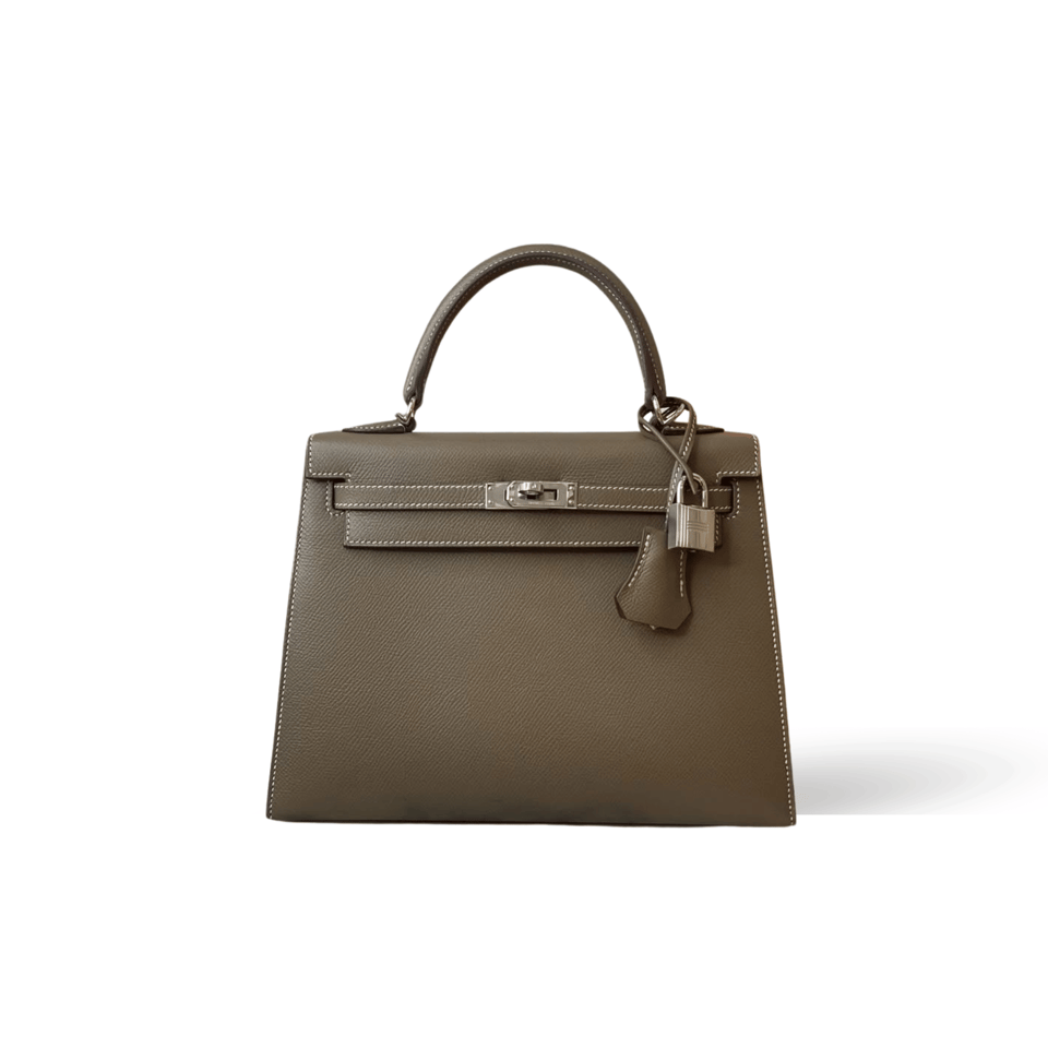 Hermes Kelly 25 Bag In Etoupe Epsom Leather For Women 25cm/10in view 2