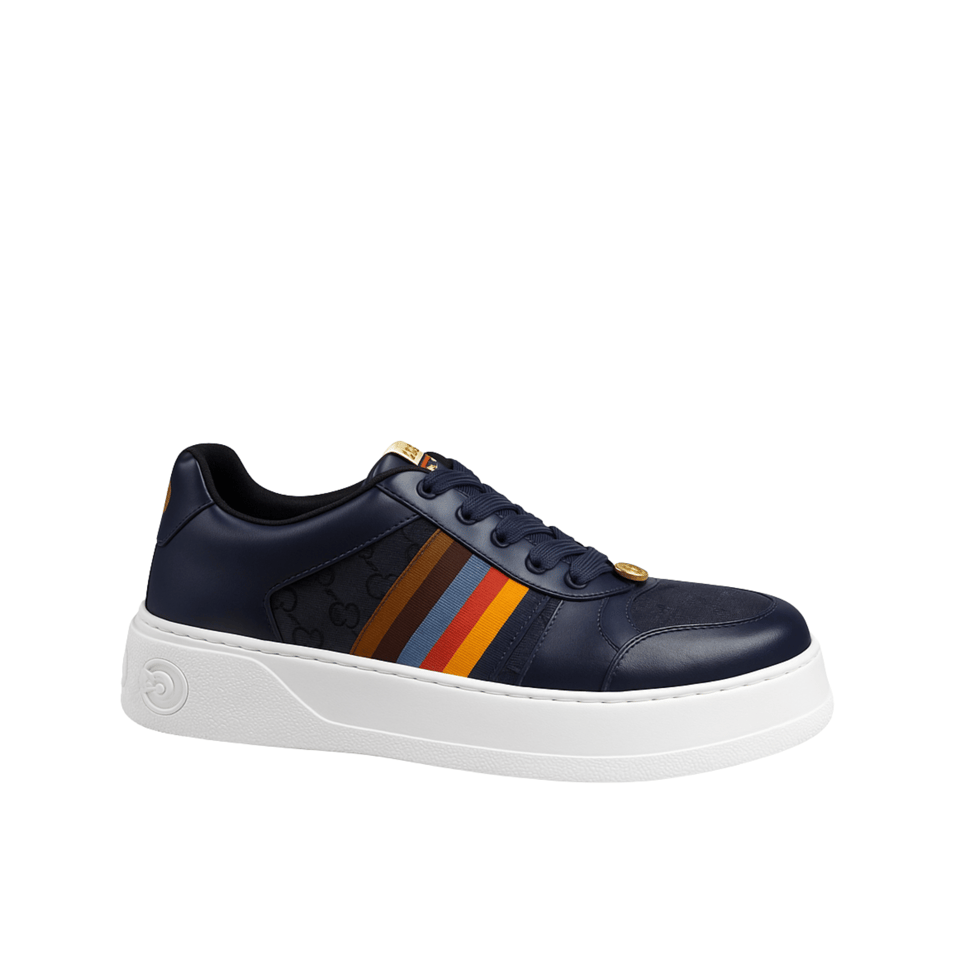Gucci Sneaker Multicolor Side Bands Navy Blue view 2