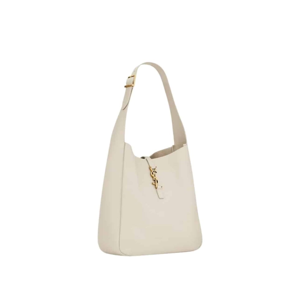 Saint Laurent Le 5 A 7 Supple Large In Grained Leather White 31Cm view 5