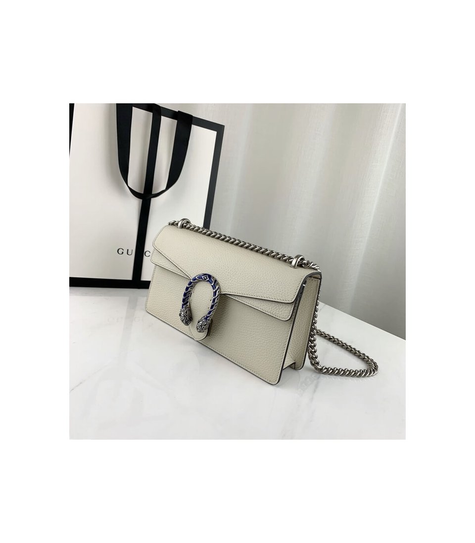 Gucci Dionysus Small Shoulder Bag in White Leather view 5